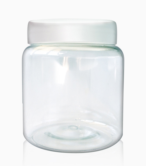 Plastic jar 150 ml, transparent, with white cap - foto 0