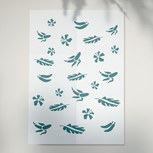 Stencil reusable, 15x20cm Tropical fruit pattern, #413 - foto 0