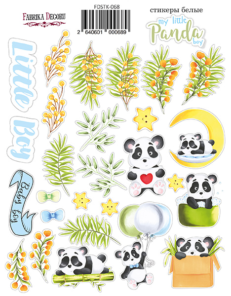Kit of stickers #068,  "My little panda boy"