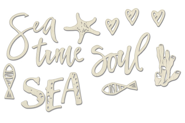 Chipboard embellishments set, "Sea time" 