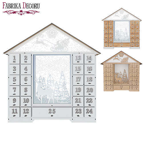 Advent calendar "Fairy house with figurines", for 25 days with volume numbers, LED light, DIY kit - foto 9