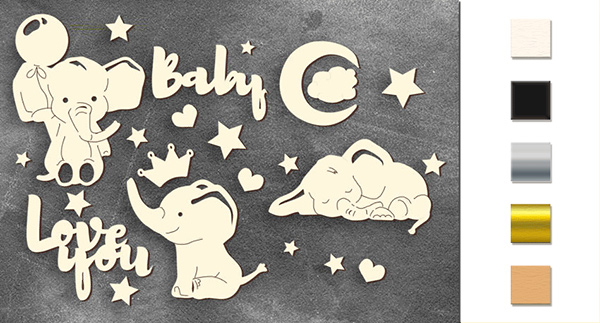 Chipboard embellishments set, в "My little baby boy 1" #108