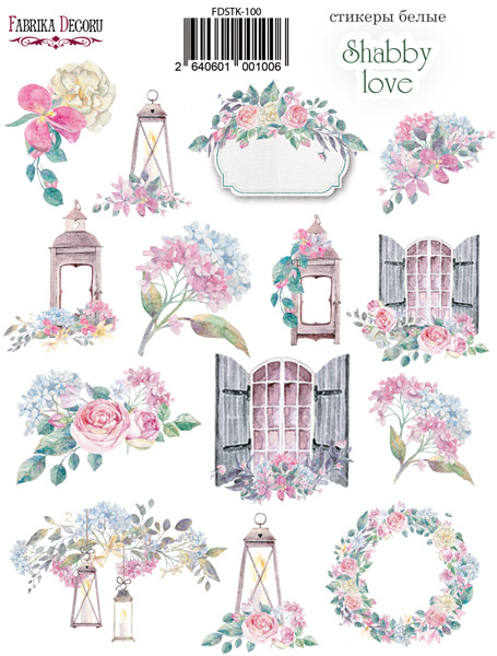 Aufkleberset Shabby love #100 - Fabrika Decoru