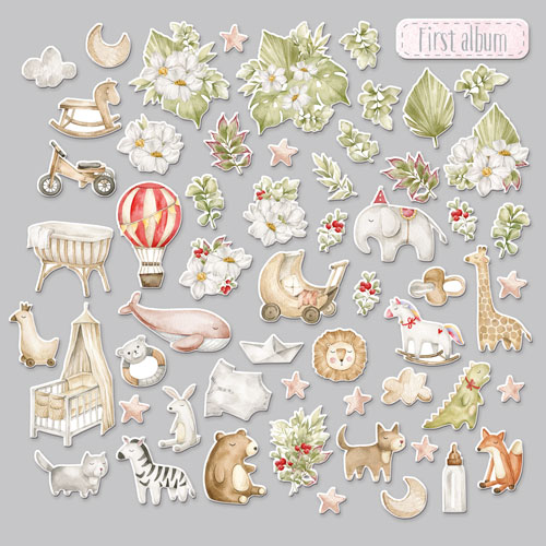 Set of die cuts Boho Baby Girl, 58 pcs - foto 1