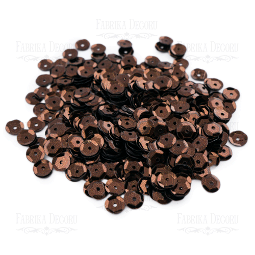 Пайетки Розетки, коричневые металлик, #204 - Фото 0