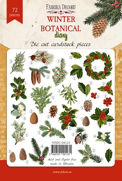 Set of die cuts Winter botanical diary, 72 pcs - foto 0