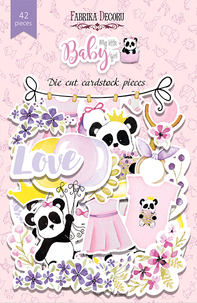 Zestaw wycinanek, kolekcja "My little baby girl", 42szt - Fabrika Decoru