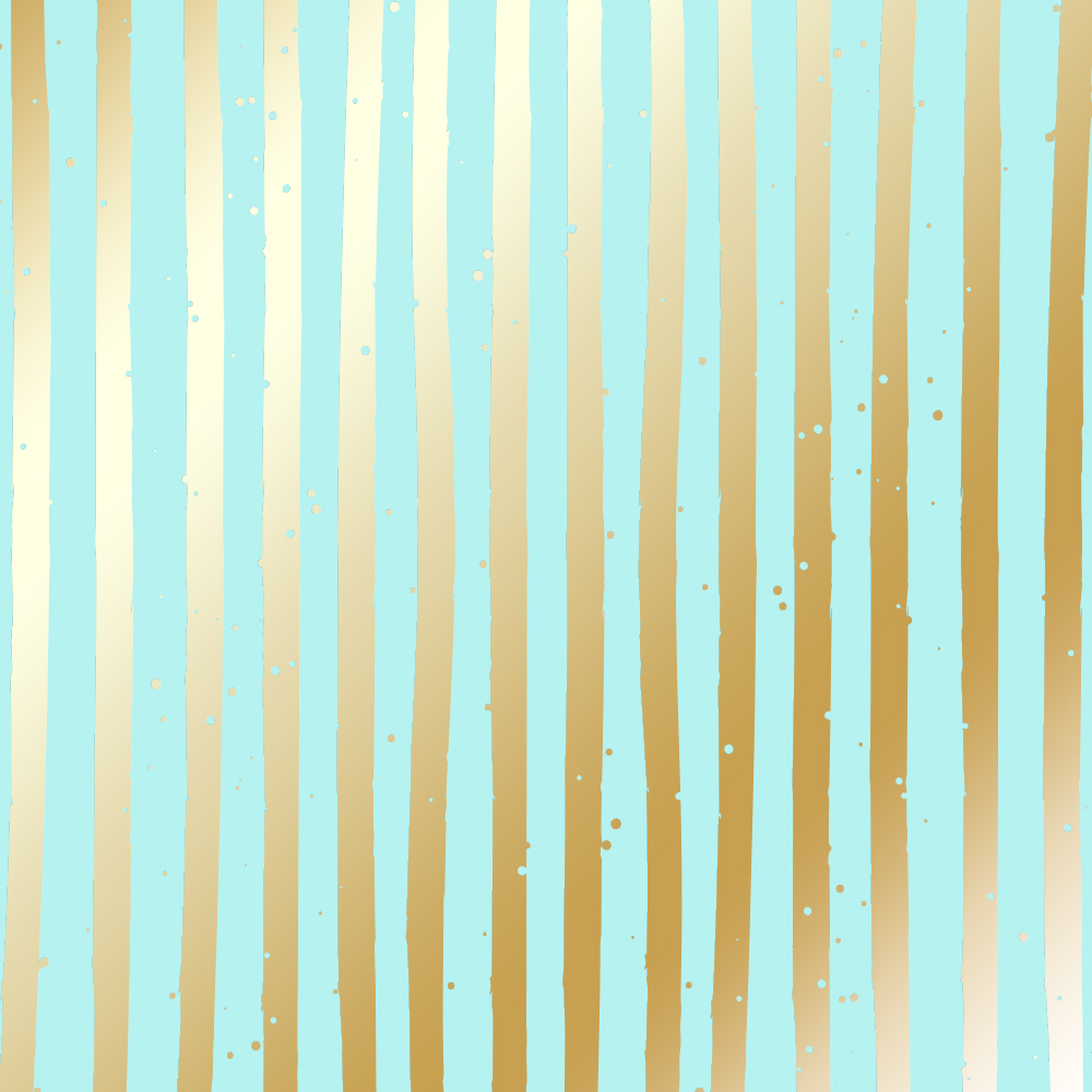 Arkusz papieru jednostronnego wytłaczanego złotą folią, wzór "Złote Paski Turkus", 30,5x30,5cm  - Fabrika Decoru