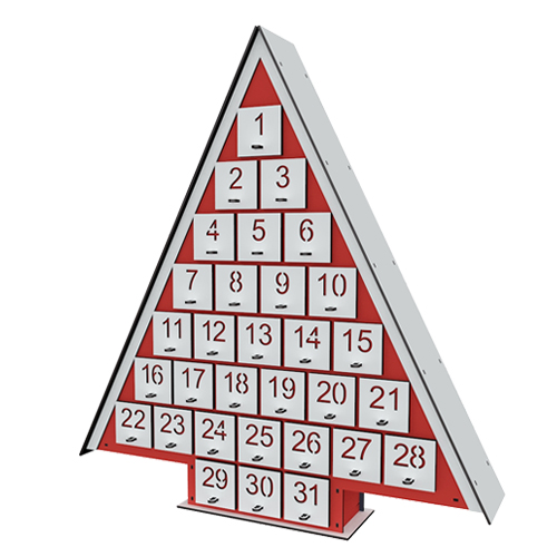 Адвент календар Ялинка на 31 день з вирізаними цифрами, DIY конструктор - фото 2