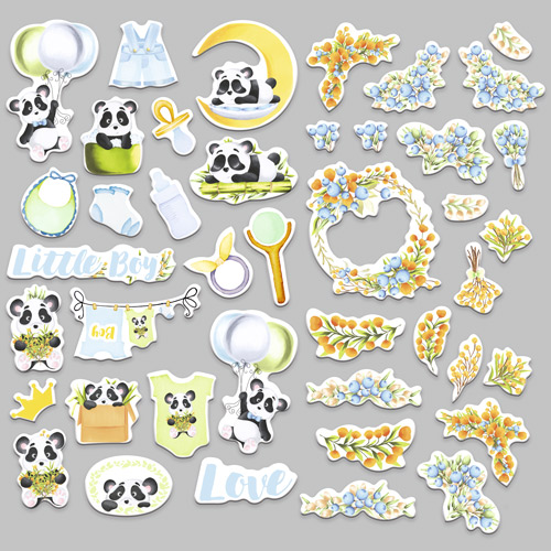 Set of die cuts My little panda boy, 45 pcs - foto 1