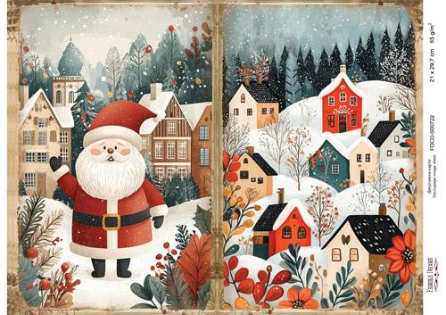 декупажная карта «рождественская сказка» #000722, 21см x 29,7см фабрика декору
