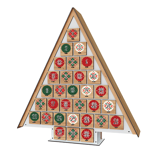 Adventskalender für 31 Tage Weihnachtsbaum mit Aufklebern Zahlen, DIY - foto 3  - Fabrika Decoru