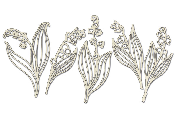 Chipboard embellishments set, Lily of the valley #487