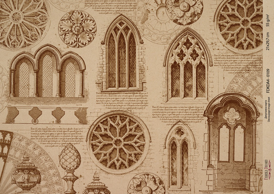 Kraft decoupage paper, 21x29,7cm, “Architecture”, #00109