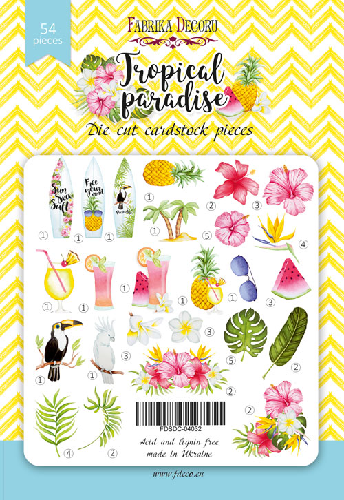 Stanzteile Set Tropical Paradise, 54-tlg - foto 0  - Fabrika Decoru