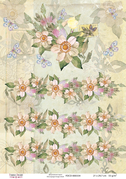 Decoupage card #0334, 21cm x 29,7cm