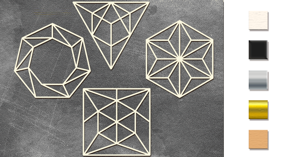 Spanplatten-Set "Geometrische Formen 1" #366 - Fabrika Decoru