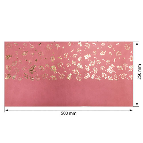 Piece of PU leather for bookbinding with gold pattern Golden Dill Rose vintage, 50cm x 25cm  - foto 0
