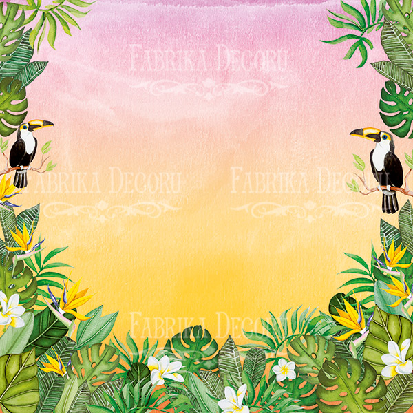 Blatt doppelseitiges Papier für Scrapbooking Wild Tropics #49-03 12"x12" - Fabrika Decoru