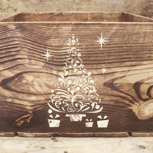 Stencil reusable, 15x20cm "Christmas tree made of curls", #349 - foto 0