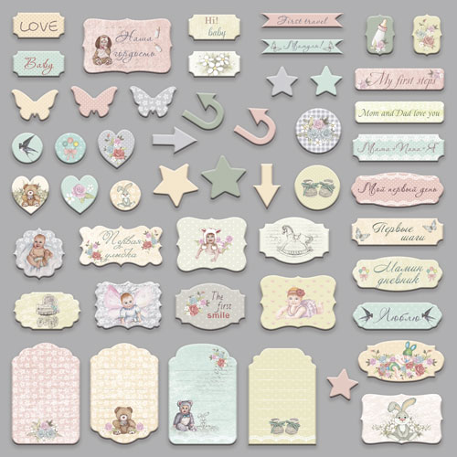 Stanzteile-Set Baby Shabby, 50-tlg - foto 1  - Fabrika Decoru