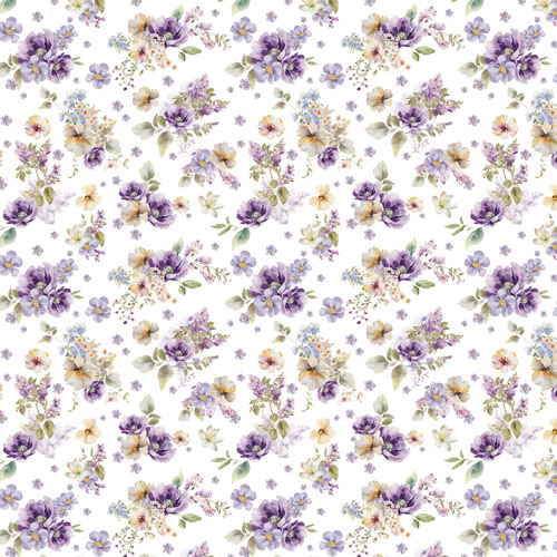 Double-sided scrapbooking paper set Floral sentiments, 8"x8", 10 sheets - foto 3