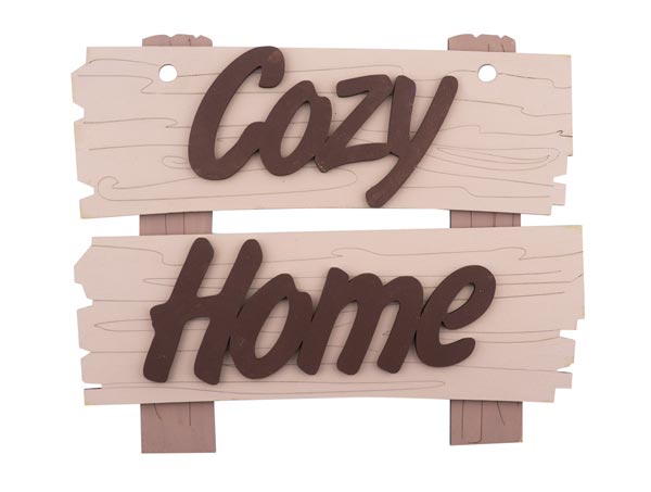 Drewniany zestaw do kolorowania, płytka do zawieszenia "Cozy Home", #003 - foto 0  - Fabrika Decoru