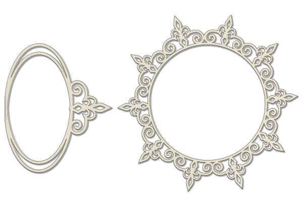 Chipboard embellishments set, Framed frames 3 #523