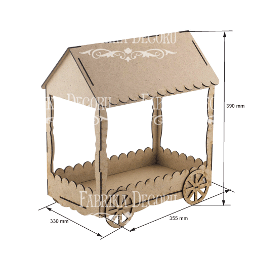 Schokoriegel, Süßwarenstand Kleines Haus auf Rädern, 355 х 330 х 390 mm, DIY-Set #059 - foto 1  - Fabrika Decoru