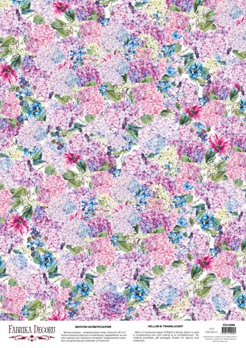 Deco Pergament farbiger Bogen Hydrangea, A3 (11,7" х 16,5") - Fabrika Decoru