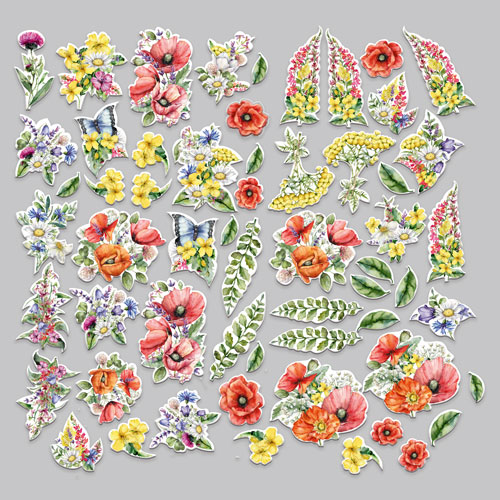 Set of die cuts Summer meadow, 58 pcs - foto 1