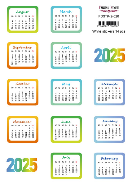 Set of stickers for journaling and planners #2-026 2025