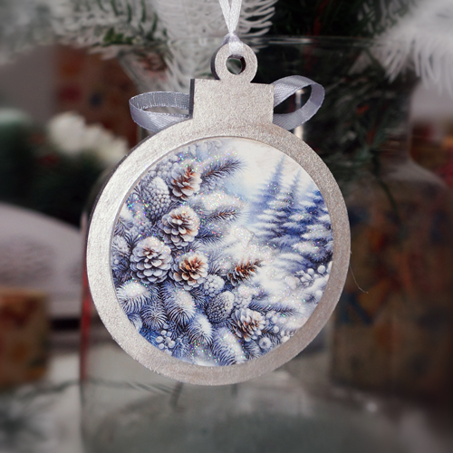 DIY wooden set “Winter Forest” for making 3 Christmas tree decorations, #052 - foto 4