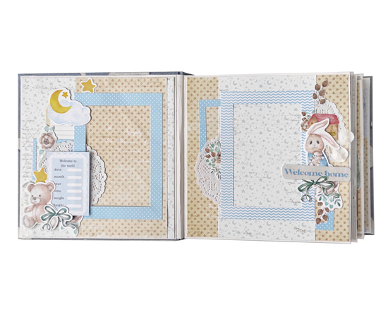 Zestaw DIY do tworzenia dziecięcego scrapbooking albumu "Dreamy Baby Boy", 20cm x 20cm, #09 - foto 2  - Fabrika Decoru