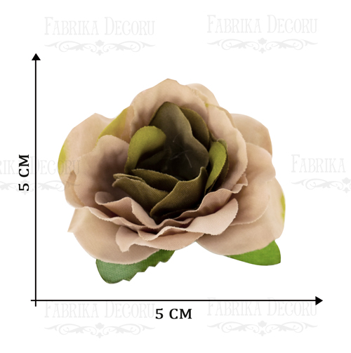 Rose flowers, color Beige with olive, 1pcs - foto 0