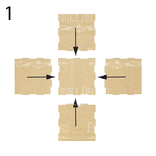 Szkatułka na biżuterię, akcesoria i drobiazgi, 120x120x150mm, Zestaw DIY #037  - foto 1  - Fabrika Decoru