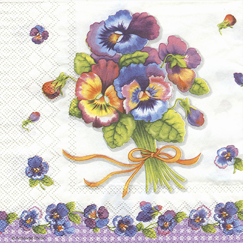 Decoupage-Serviette "Stiefmütterchen" - Fabrika Decoru