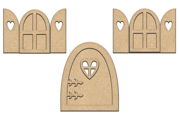 set of mdf ornaments for decoration #221