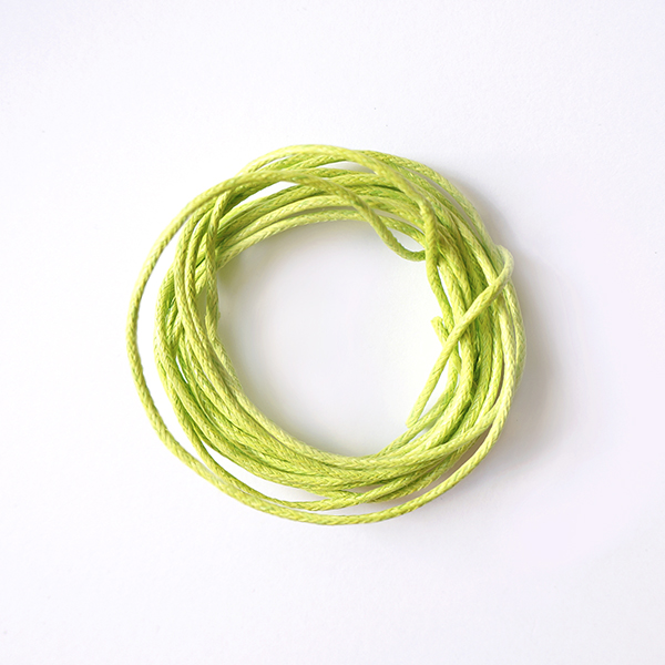 вощеный шнур. цвет салатовый - 2 мм