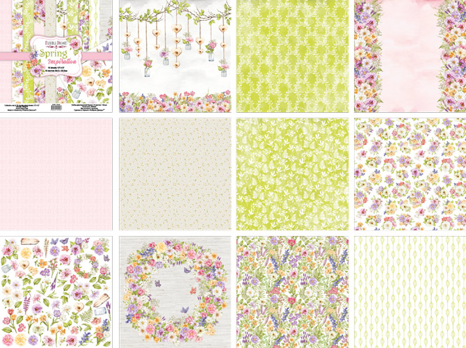 Double-sided scrapbooking paper set Spring inspiration 12"x12" 10 sheets - foto 0