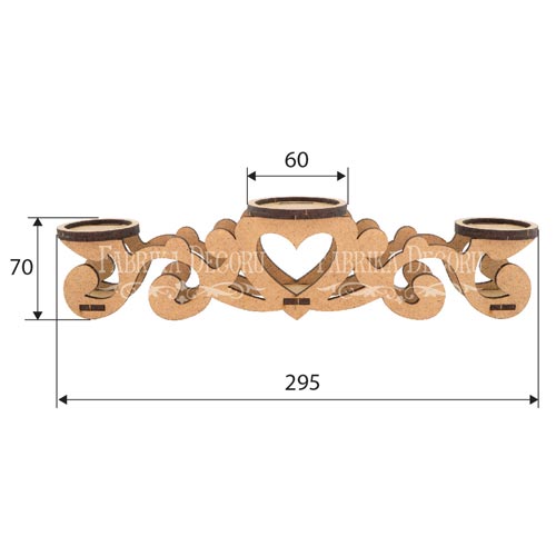 Blank for decoration Candlestick candelabrum for 3 candles #334 - foto 0