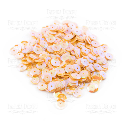 Пайетки Розетки, персиковые с радужным перламутром, #220 - Фото 0