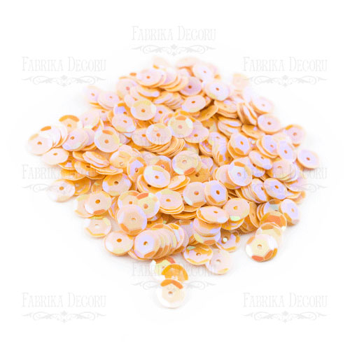 Sequins Round rosettes, peach with iridescent nacre, #220 - foto 0