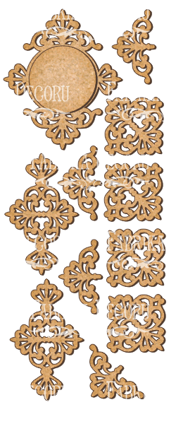 set of mdf ornaments for decoration #109