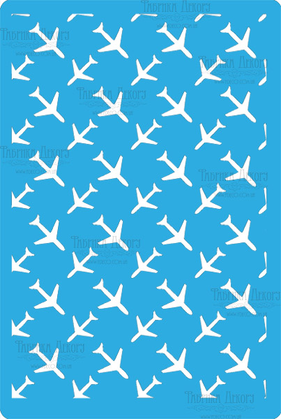 Stencil for crafts 15x20cm "Airplane background" #229