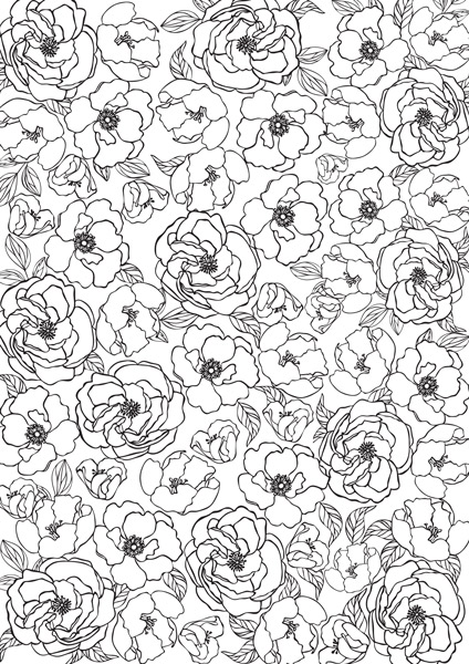 overlay flowers background 21х29,7 сm