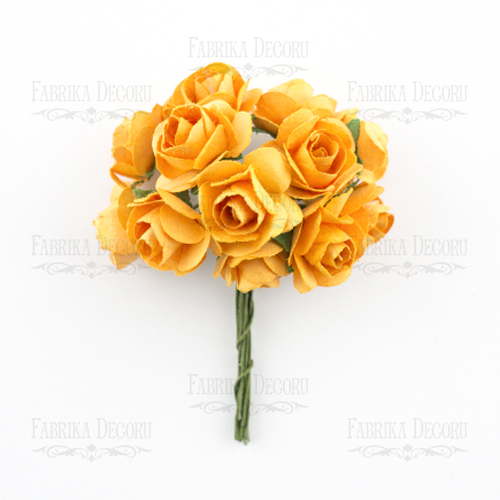 Blumenstrauß aus kleinen Rosen, Farbe Orange, 12 Stk - Fabrika Decoru