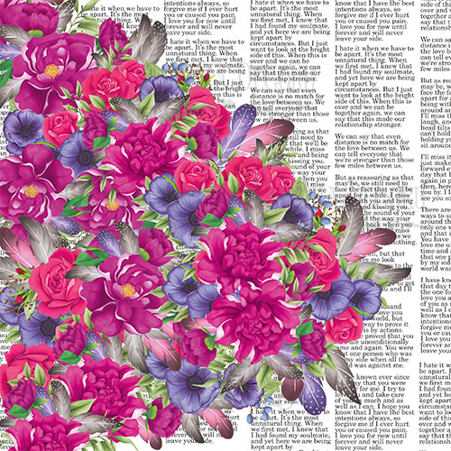 Blatt doppelseitiges Papier für Scrapbooking Mind Flowers #37-01 12"x12" - Fabrika Decoru