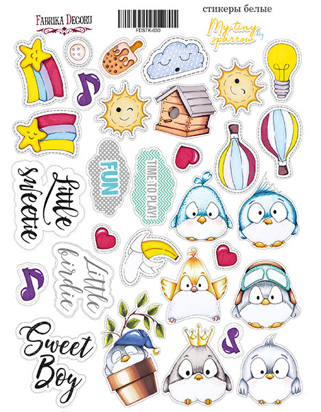 Kit of stickers 30 pcs My tiny sparrow boy #030