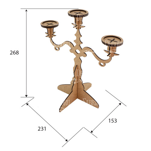 Blank for decoration Candlestick candelabrum for 3 candles #333 - foto 0